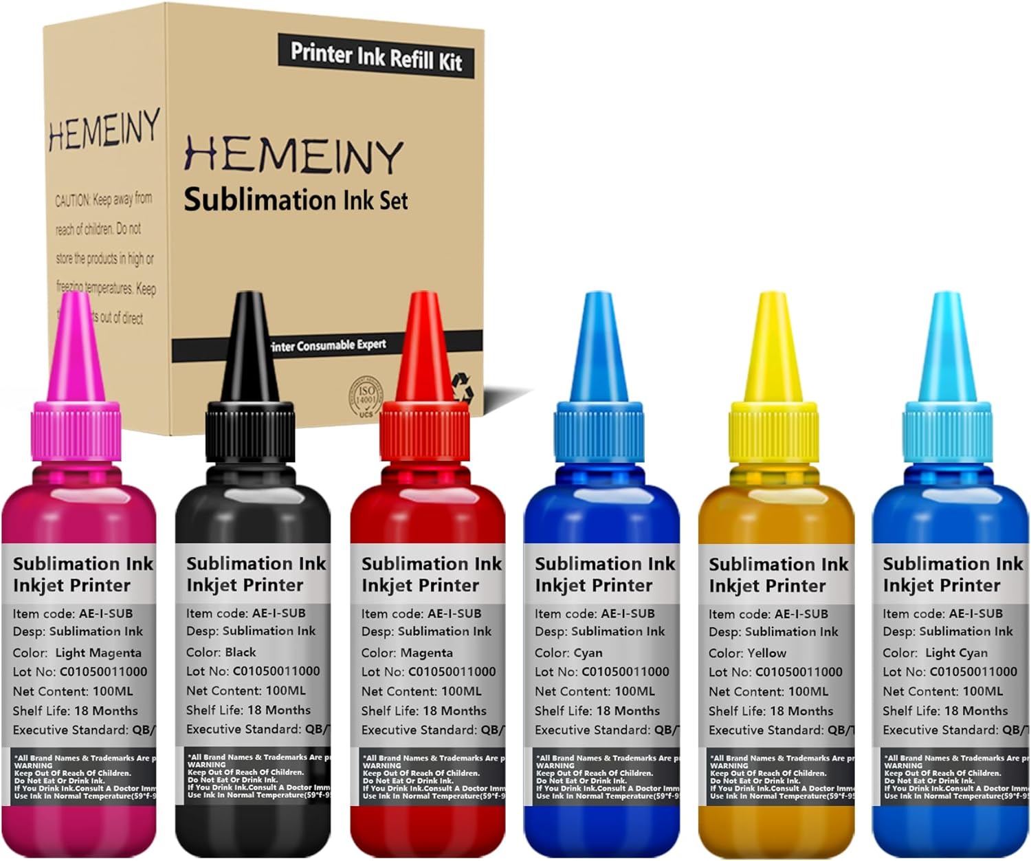 6X100ml Botttle Sublimation Ink Works with Stylus Photo 1400 PX700W PX800FW P50 PX830FWD Artisan 1430 600 700 800 710 810 837 Printers