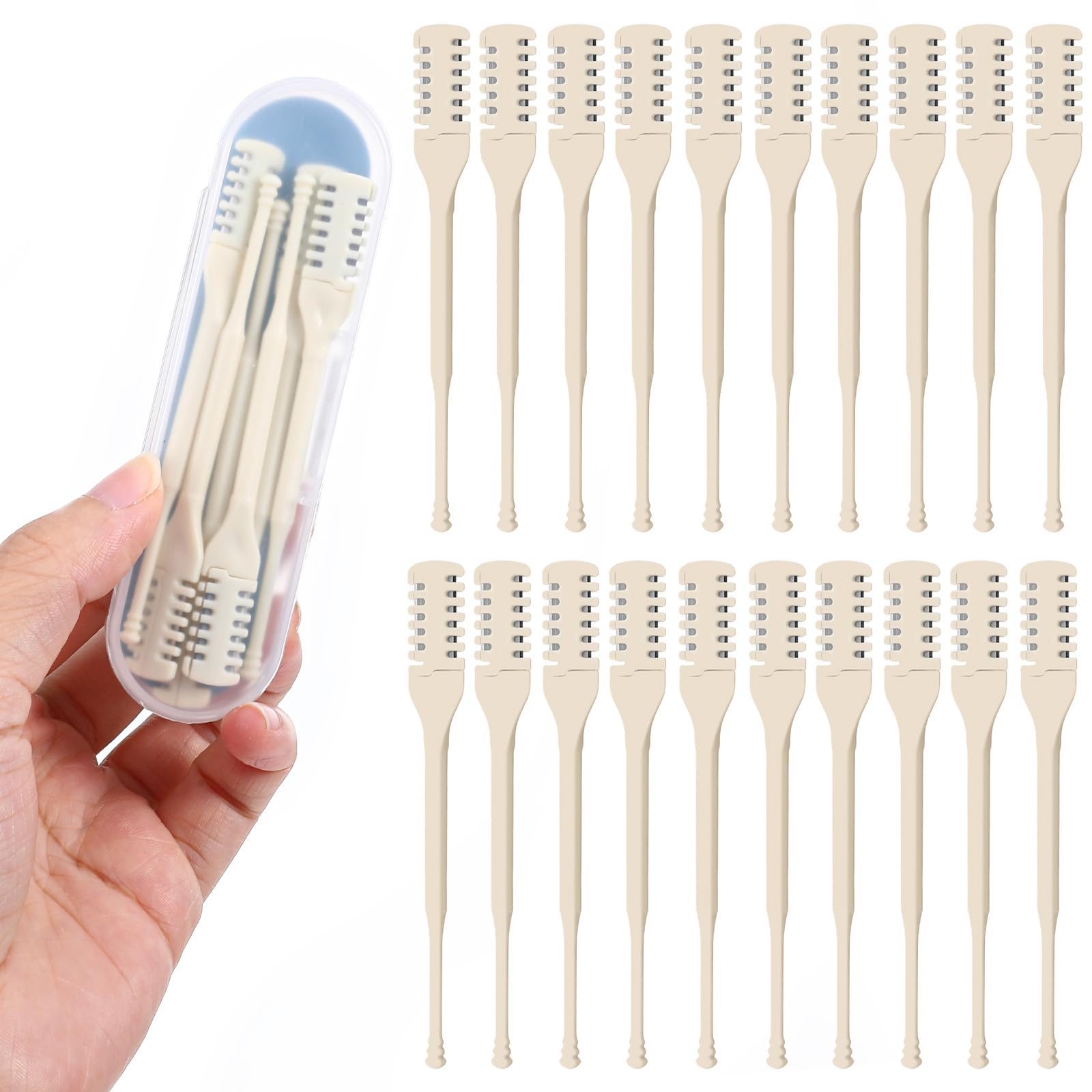 30Pcs Manual Nose Hair Trimmer - Rotating Nasal Hair Razor Cutter with Storage Box for Women and Men
