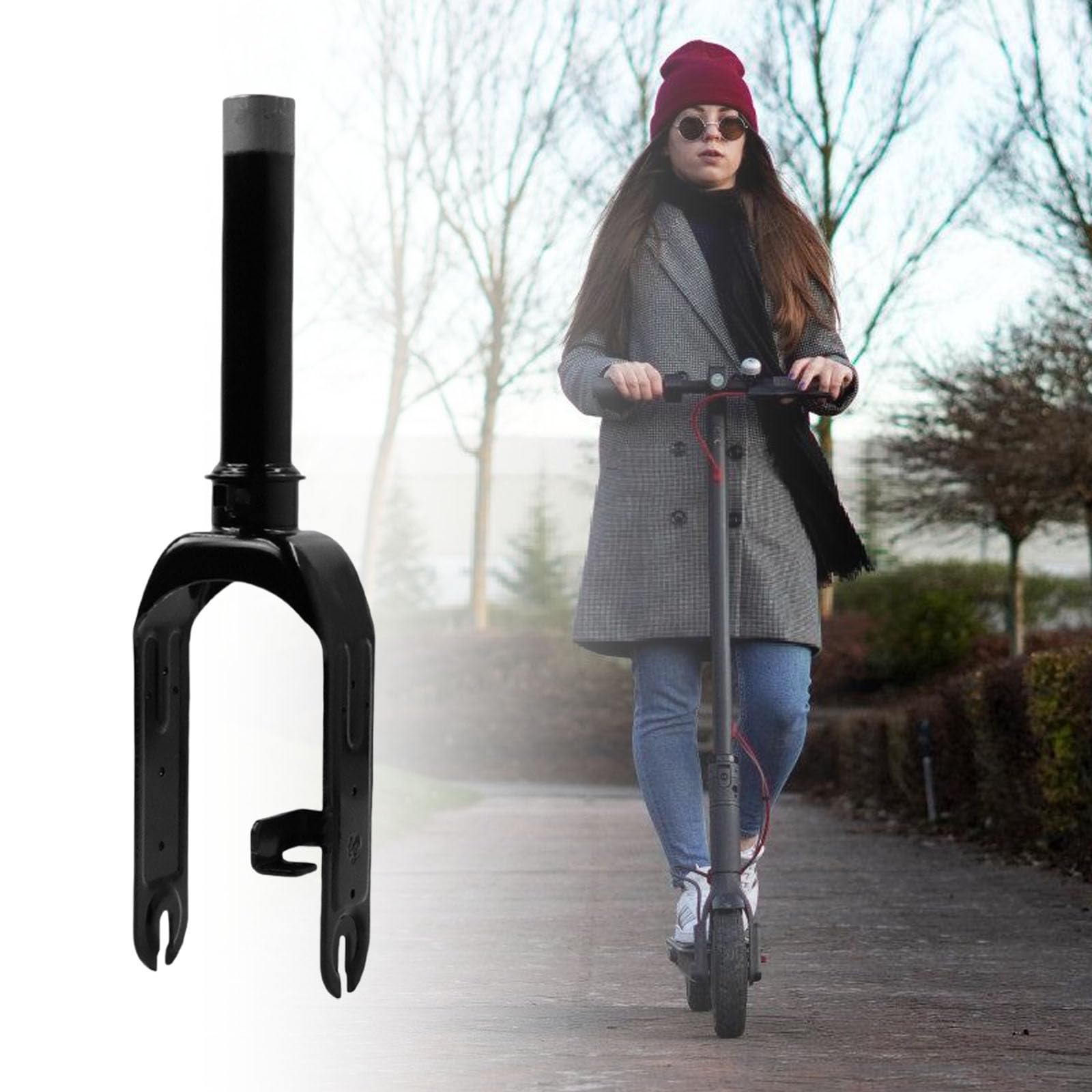 Elektroroller Vordergabel, Kickscooter Radhalterung, Ersatz Vorderradgabel, Elektroroller Zubehör für 30 Skateboard Ersatzteile