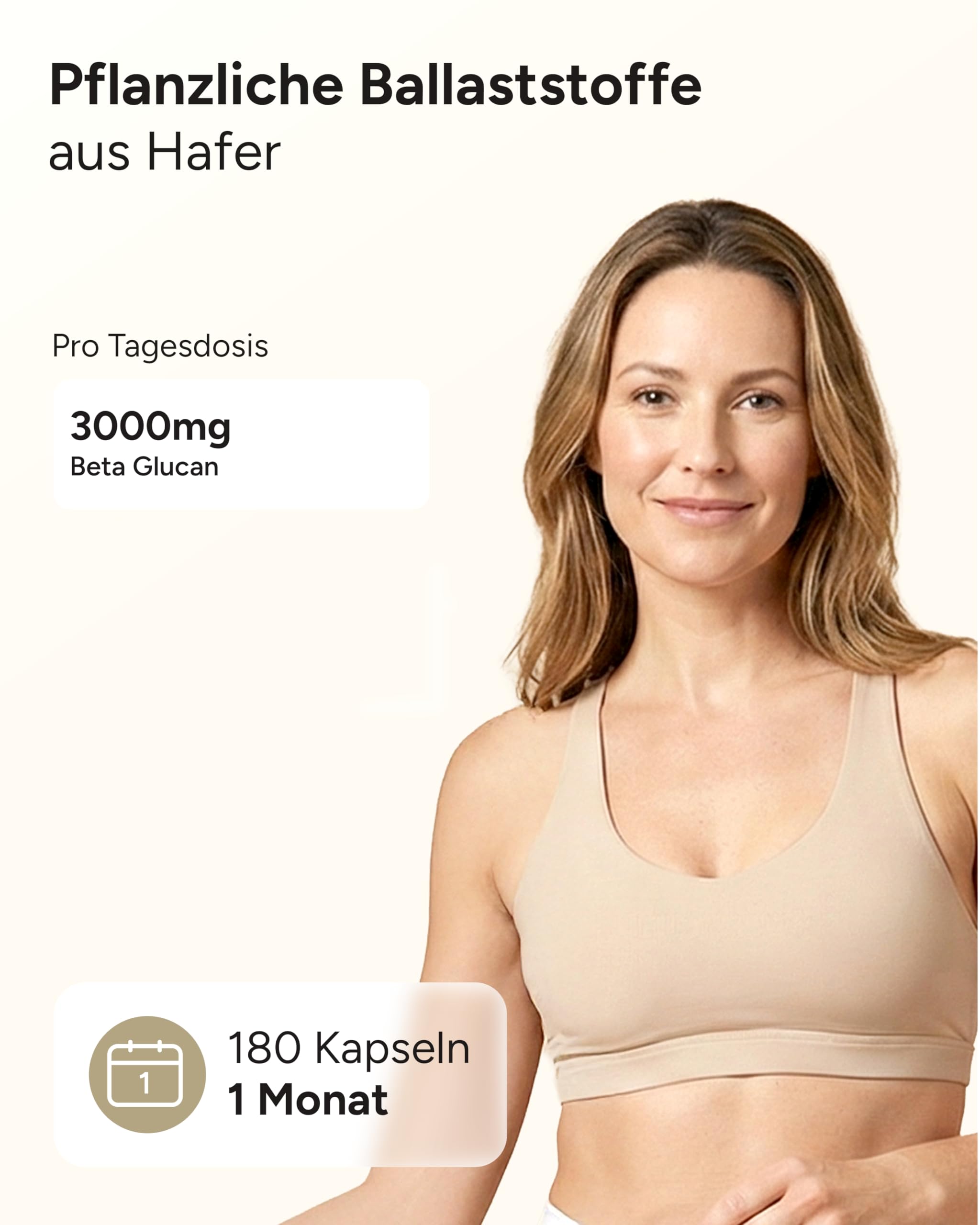 Beta Glucan Kapseln hochdosiert - 3000mg pro Tag - aus Hafer - pflanzliche Ballaststoffe Tabletten vegan - Cholesterin senken Kapseln ¹- plantomol® Essentials