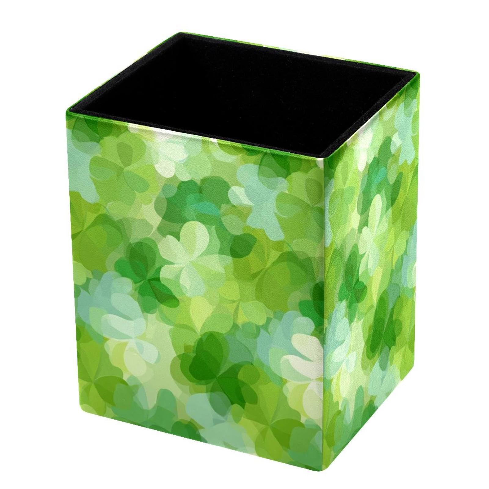 VAPOKF Pencil Holders for Desk, Shamrock Printed Pen Holders Pen Pot Makeup Brushes Storage Desktop Stationery Supplies Organiser for Home Office