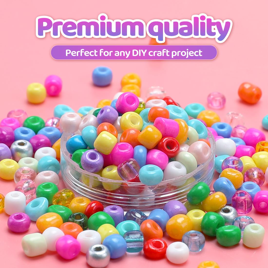 Kit 7200 Perles De Rocaille 4mm Pour Bracelet D’amitié – Verre Multicolore, 7500 Pièces