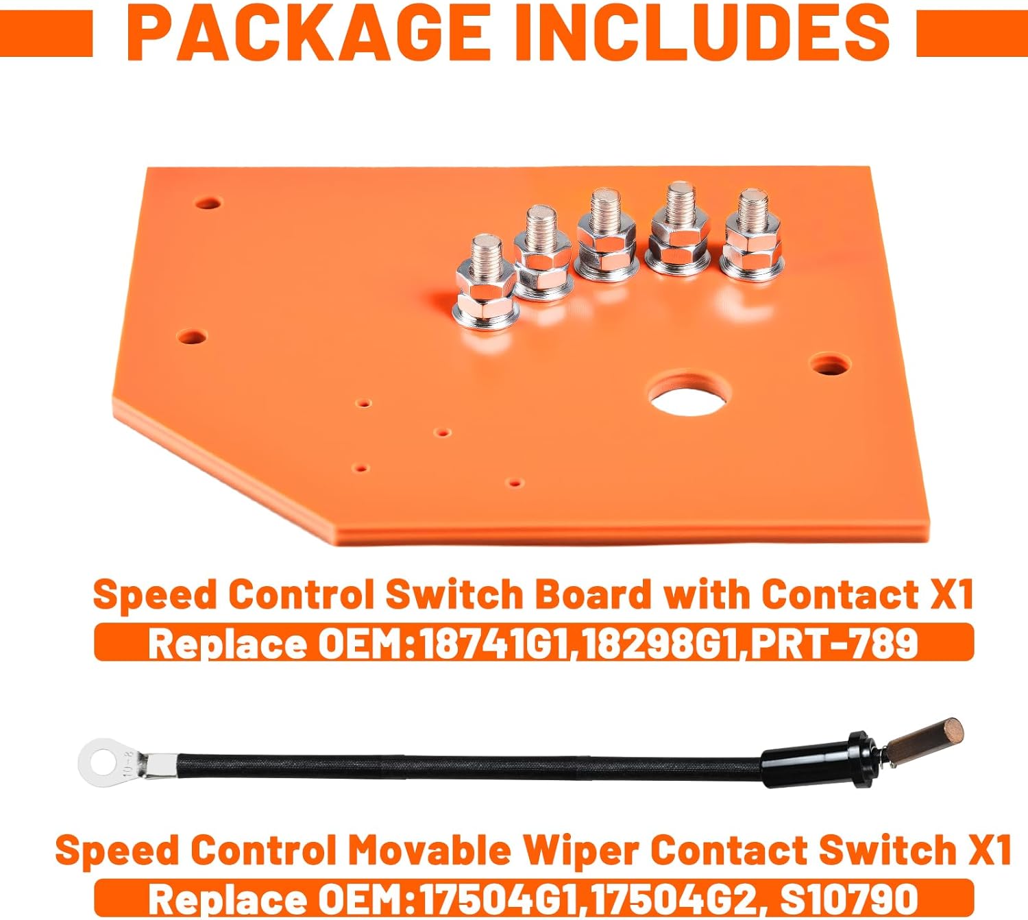 Golf Cart Speed Control Movable Wiper Contact Switch with Switch Board and Contact for EZGO Marathon/X-440/X-444 Electric 1982-1993,Replaces OEM 18741-G1,18298-G1,17504-G1,17504-G2