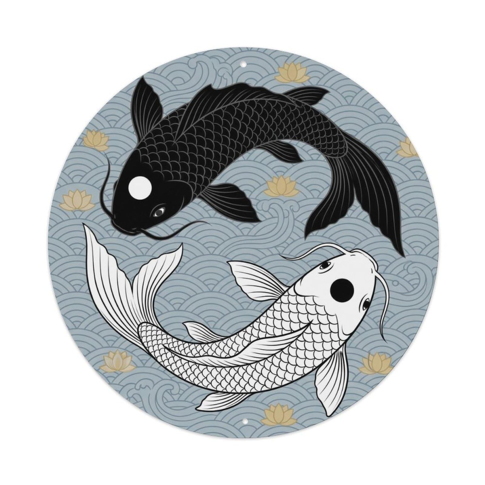 TaiChi Koi Fish Classic Harmony Balance Unity Eternal Flow Metal sign
