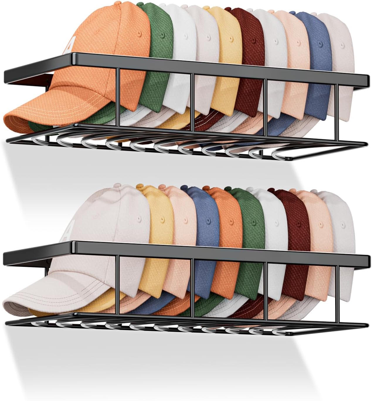 Amazon.com: Aimeaihe Metal Hat Racks for Baseball Caps, 2 Packs Wall ...