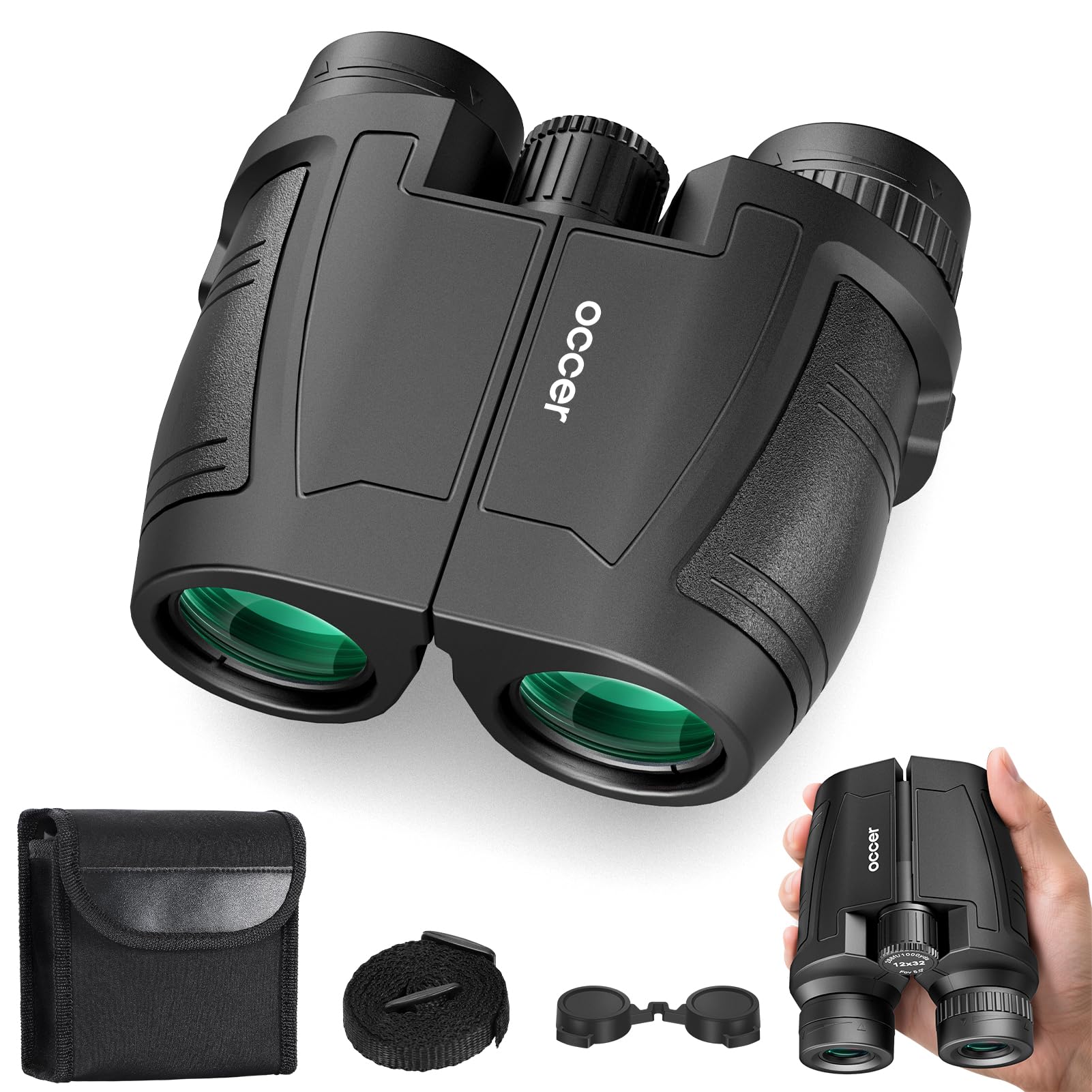Occer 12x32 Fernglas für Erwachsene Klein - Kompaktes Fernglas Kinder Leichtgewicht Ferngläser - High Definition Einfache Fokussierung Fernrohr Klein Ideal für Vogelbeobachtung Reisen Jagd Wandern