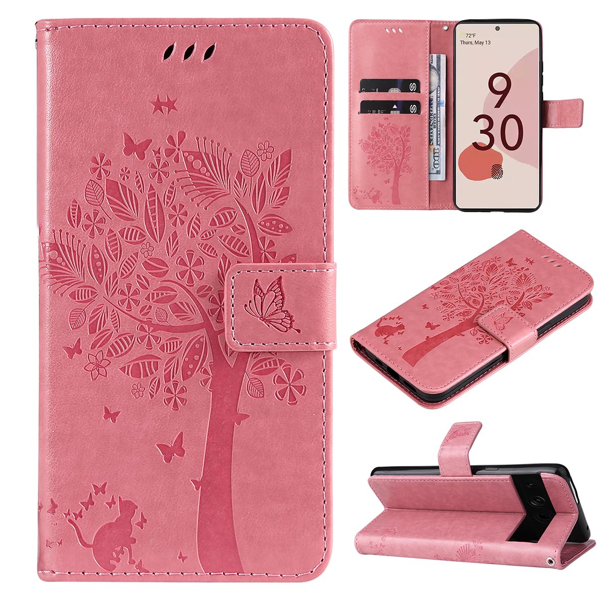 Cover per telefono Pixel 9 pro con vani per schede, cuscinetti