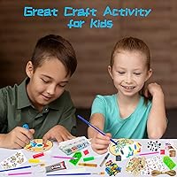 Vista 5 de KIRKOTOY Kit de manualidades de madera para niños, brilla en la oscuridad, regalos para niños y niñas de 6 a 12 años, 24 rebanadas de madera