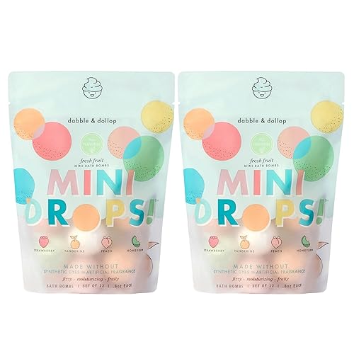 Miniatura 1 de Dabble & Dollop Bombas de baño, bombas de baño 100% naturales para niños, aromas originales, hechas en Estados Unidos, gotas hidratantes y