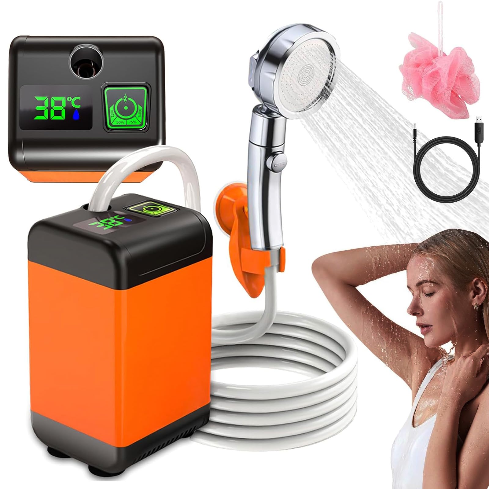 Pompe de douche extérieure portable rechargeable sans fil