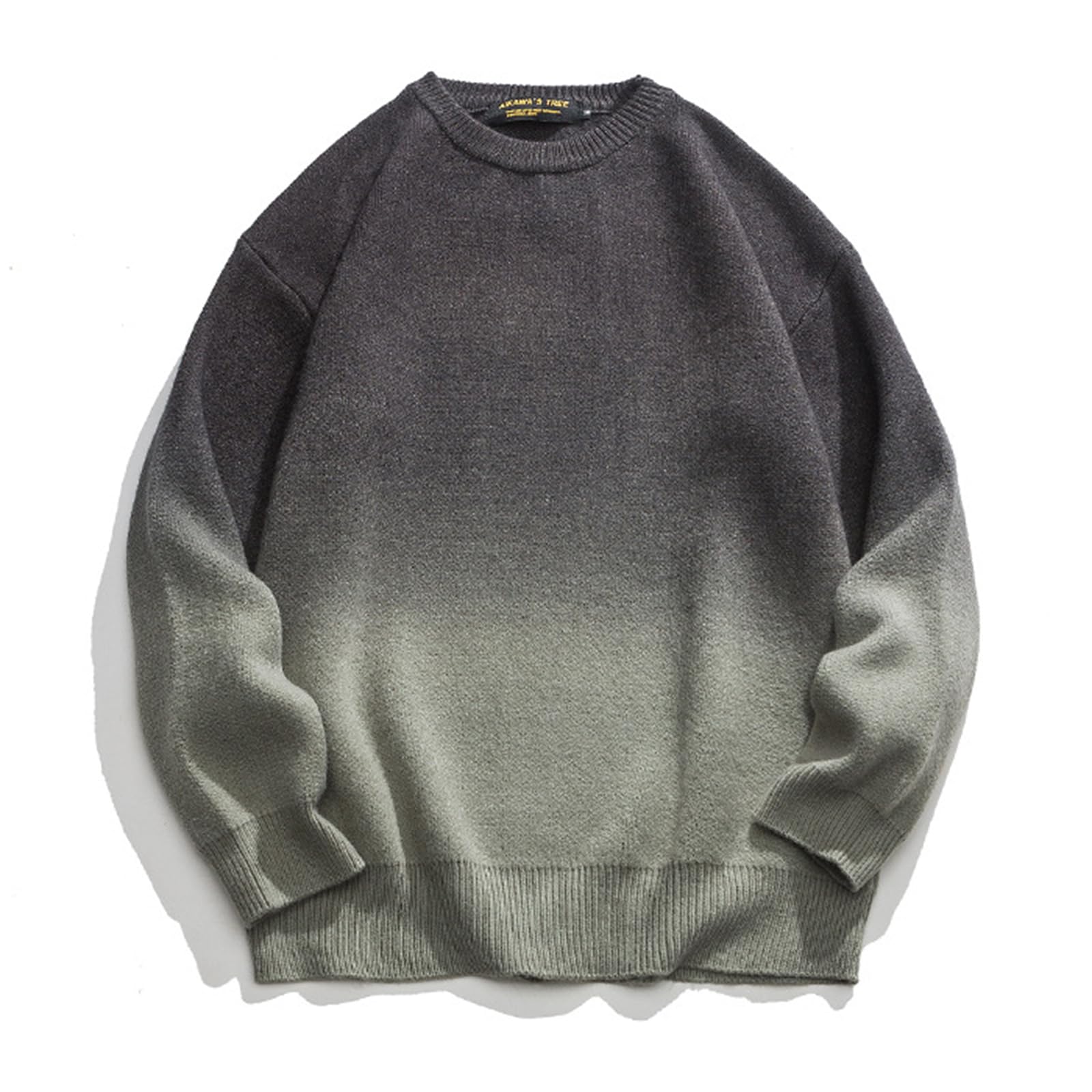Pull dégradé pour hommes anti-déformation - Pull décontracté à manches longues gris L - 8