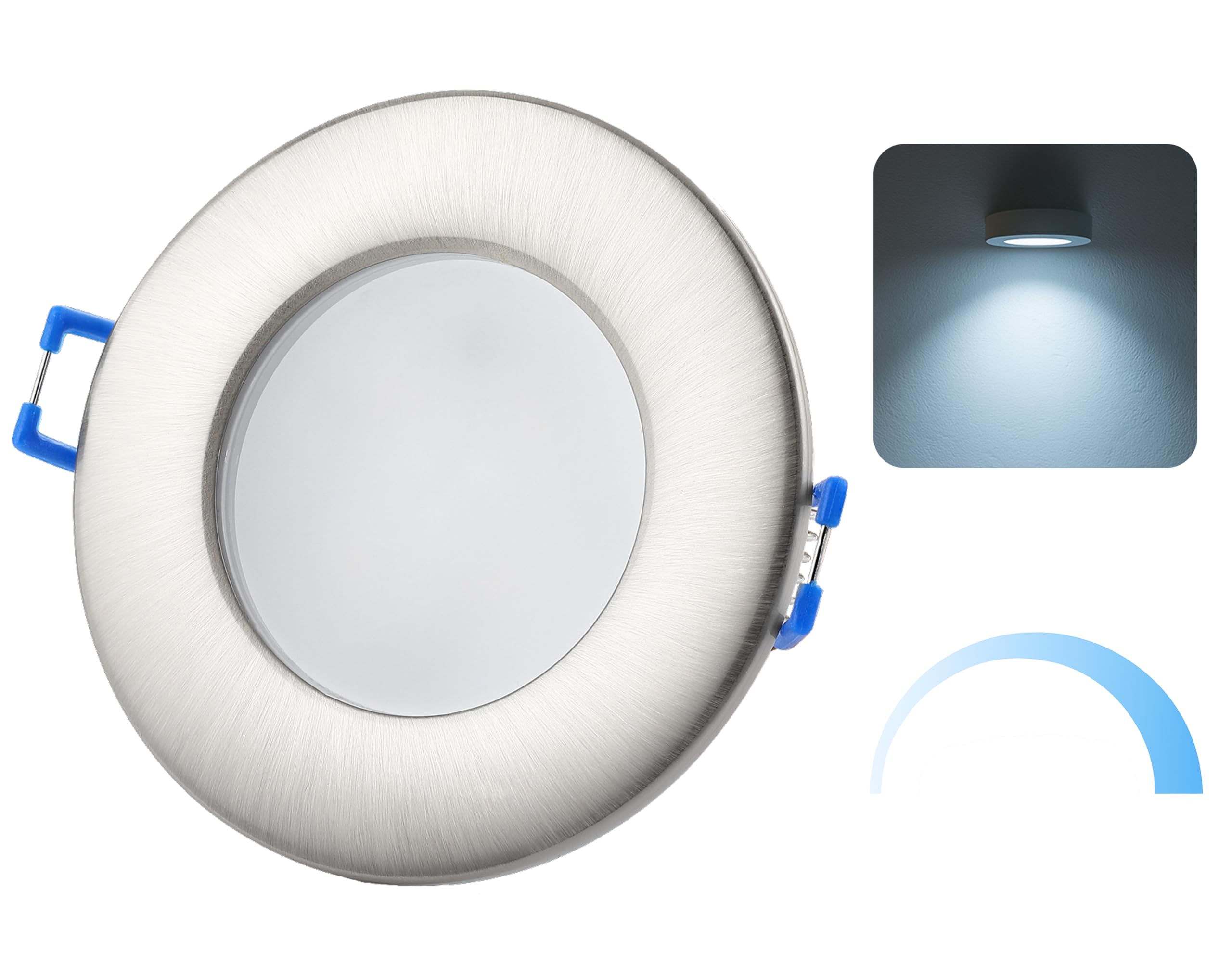 Wowatt 5 × 7W Spot LED Encastrable Noir Dimmable IP44 Extra Plat