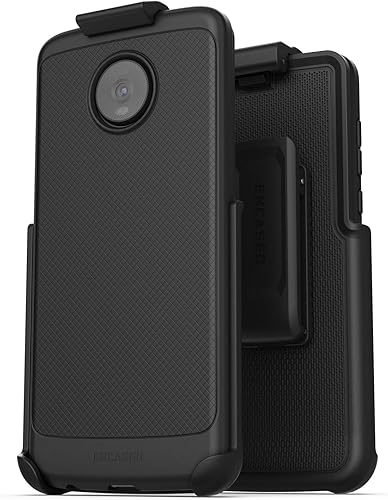Encased Moto Z4 - Funda con clip para cinturón (armadura delgada) con funda para Motorola Z4 (negro mate)