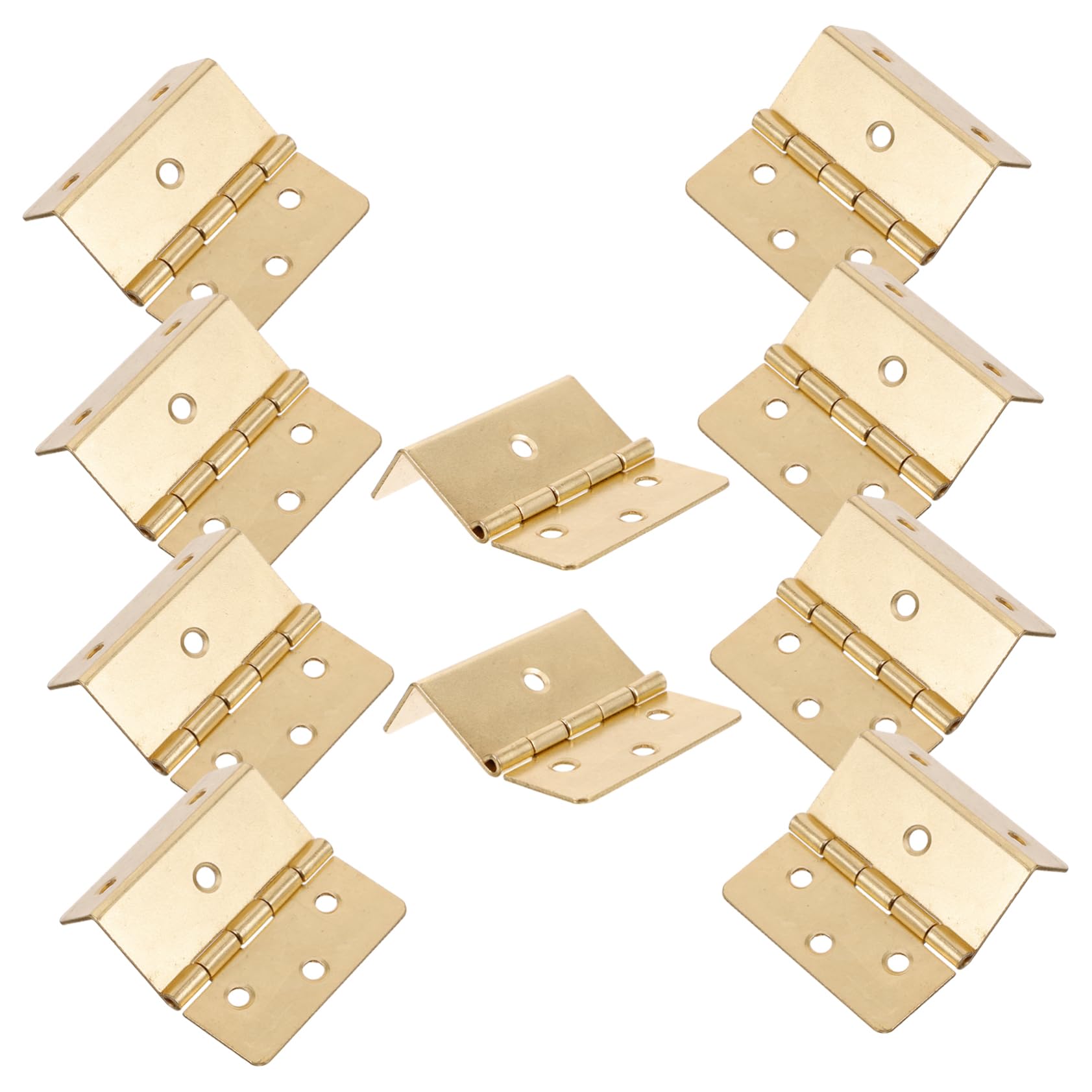 POPETPOP 5 Set Cerniera Tripla Cerniera Della Porta Dell'armadio Cerniere Per Mobili in Metallo Cerniere Per Legno Minuscole in Metallo Ferro Da Stiro D'oro 10 Pezzi * 5