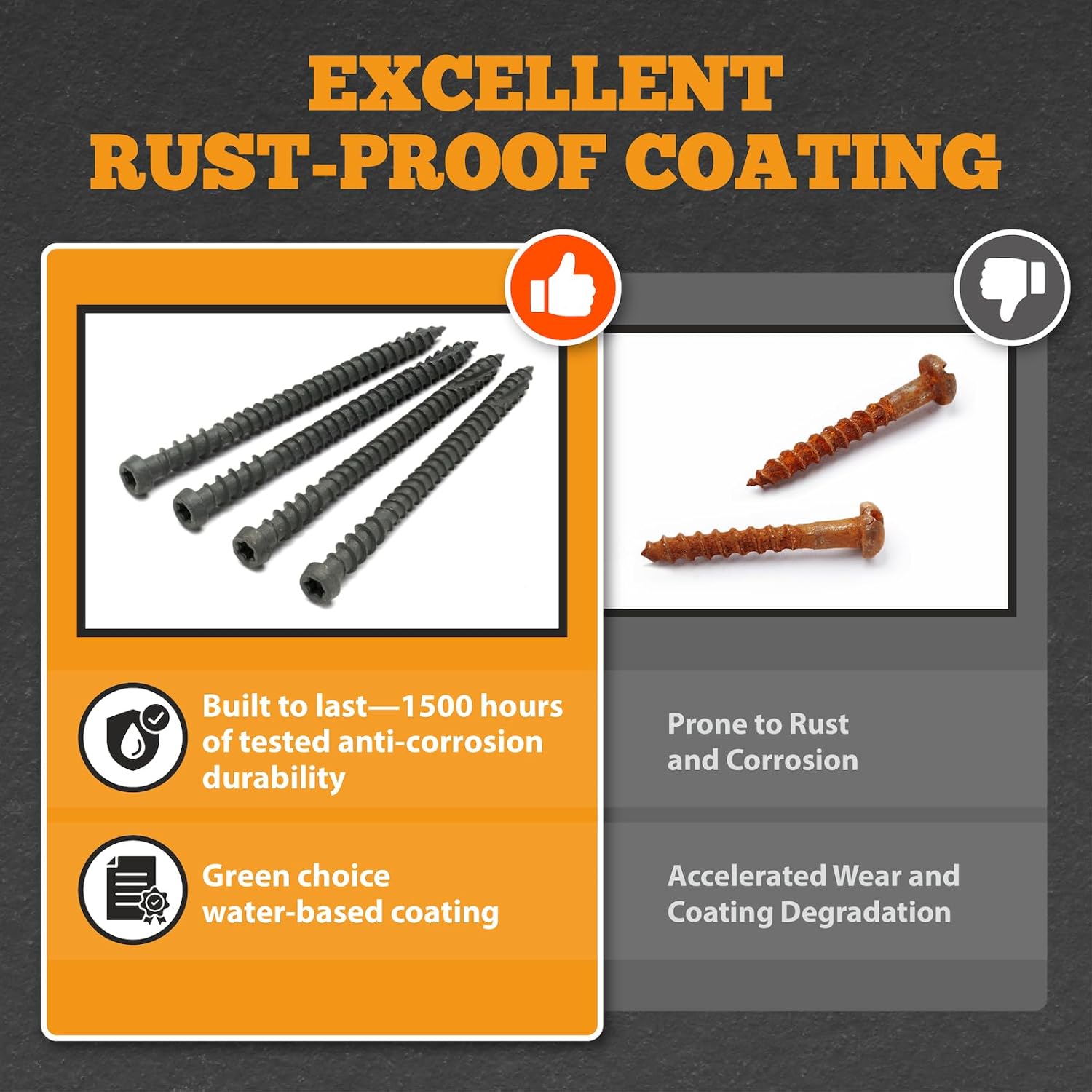 Coated Composite Deck Screws #10 x 2-3/4, Self Tapping Wood Screws and Deck Screws with Torx T20 Star Drive, Type 17 Point, Flat Head, 1 Free Bit Included (Woodland Brown, 350), by YYL FASTENER