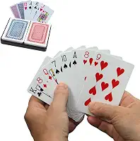 Kit 2 Jogos de Baralho 100% Plástico Impermeável Resistente e Lavável