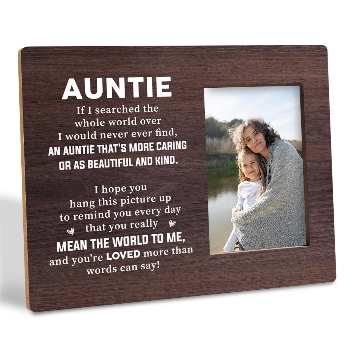 Cadre photo en bois pour tante 10x15 cm cadeau anniversaire