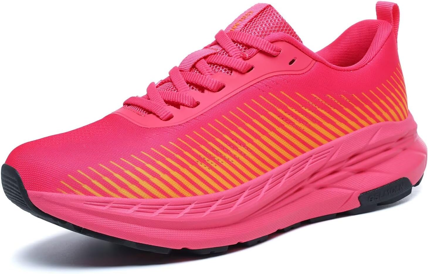 GSLMOLN Breathable Women's Workout Shoes Sport Running Sneakers for Gym Walking Tennis Lightweight Mesh Cushion Support Rose/Yellow Size 10.5 - Image 2