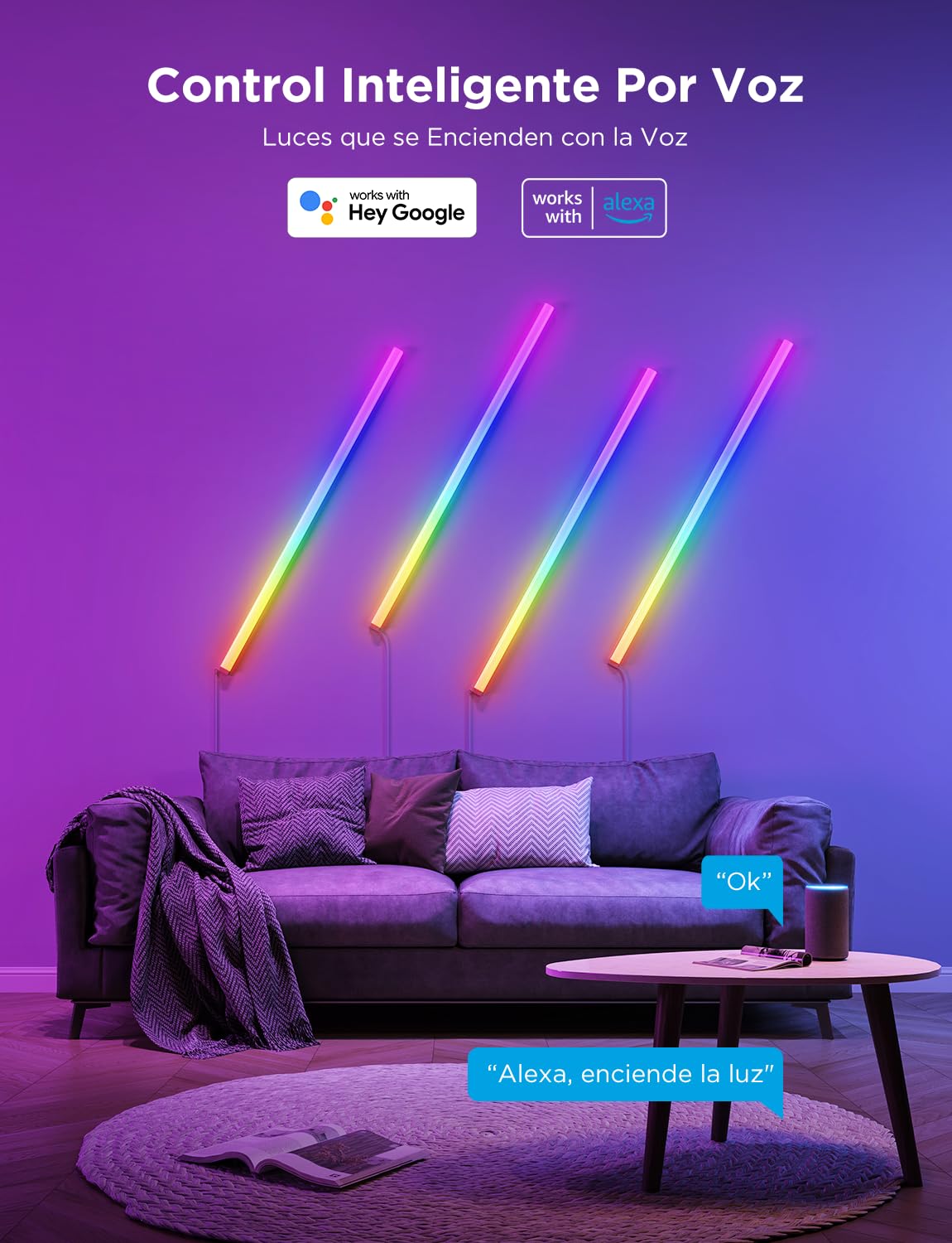 Govee Glide LED Lámparas de Pared RGBIC, Lámpara para Sala de Juegos, 6 pcs