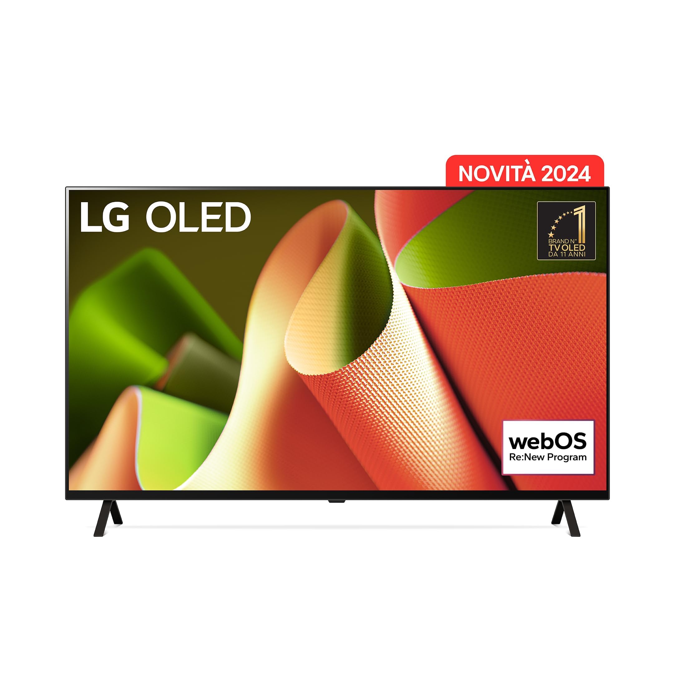 LG OLED 55'', Serie B4 2024, OLED55B46LA, Smart TV 4K, Processore α8, Dolby Vision, Dolby Atmos, 4 HDMI 2.1, Gsync, VRR, ThinQ AI, Wi-Fi, webOS 24, Telecomando puntatore, Essence Graphite
