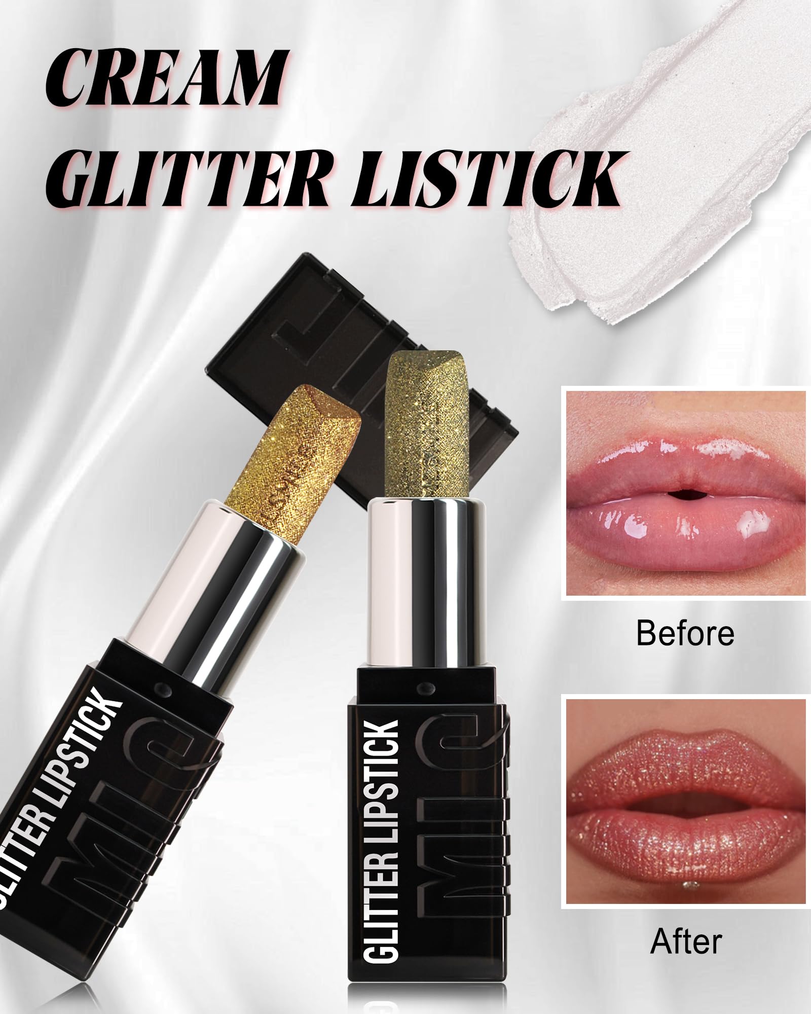 Lápiz labial mate con purpurina de diamantes, de larga duración, impermeable, rojo rubí, metálico, brillante, alto pigmento, antiadherente, brillo de labios, brillo de labios de cobertura completa, 4