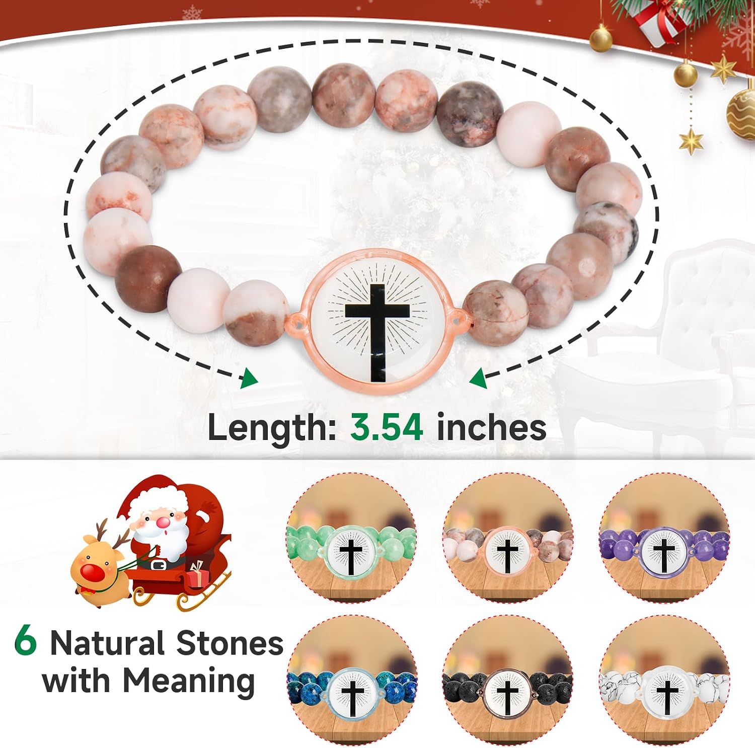 NFC Christian Bead Bracelets for Women, Men and Teens, Bible Verse Bracelets - Inspiring Daily Scripture Christmas Stocking Stuffers Gifts Ideas