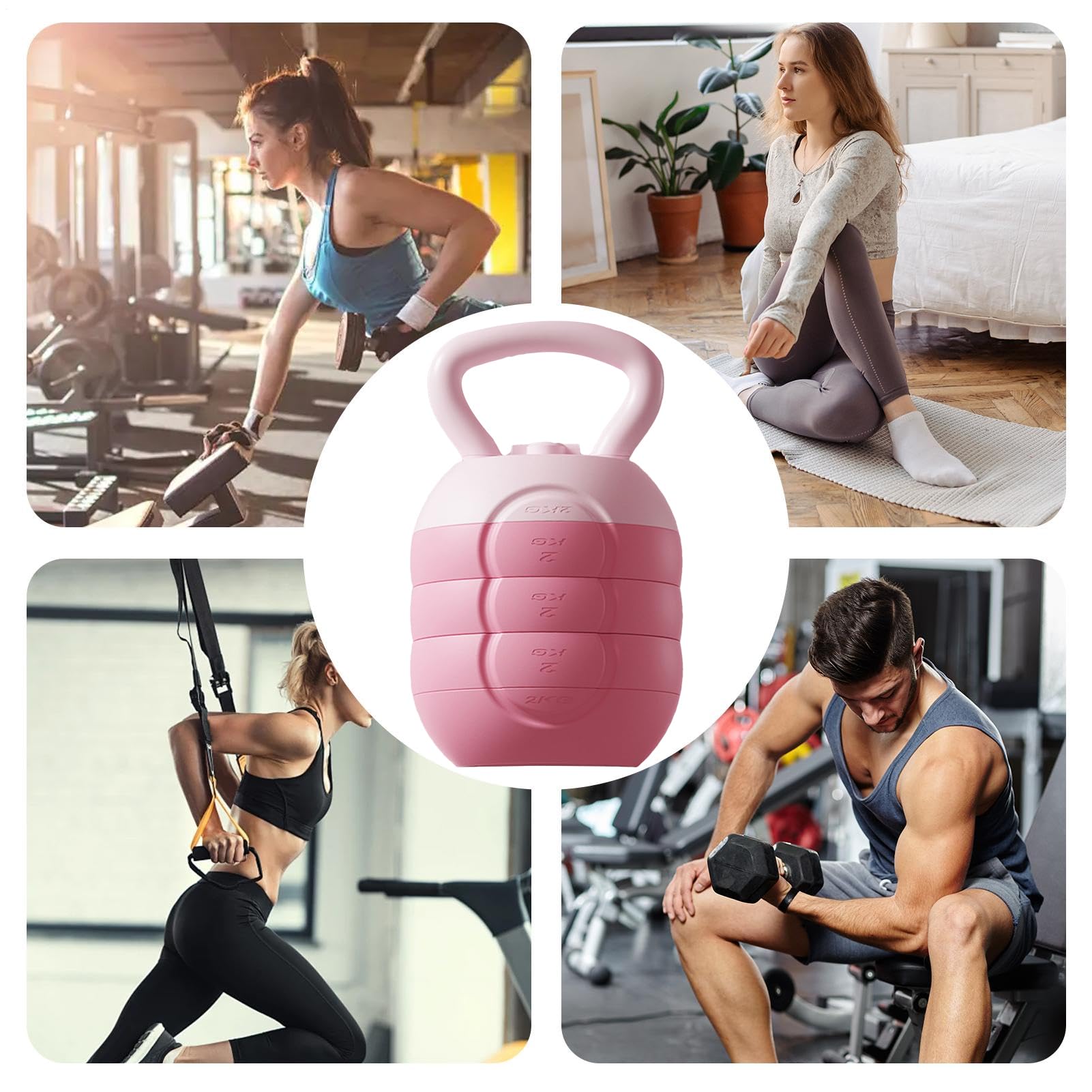 Kettlebell Dzwonek do czajnika, ćwiczenia kettlebell, regulowane, do domowego treningu siłowego, dla początkujących mężczyzn i kobiet