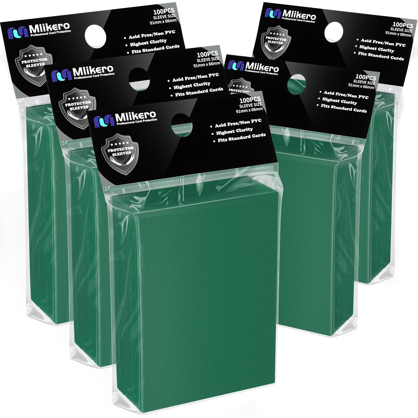 500 Count Card Sleeves, Matte Magic Card Sleeves, Smooth Shuffle &amp; Tear Resistant, Fit for MTG, TCG, CCG (Dark Green)