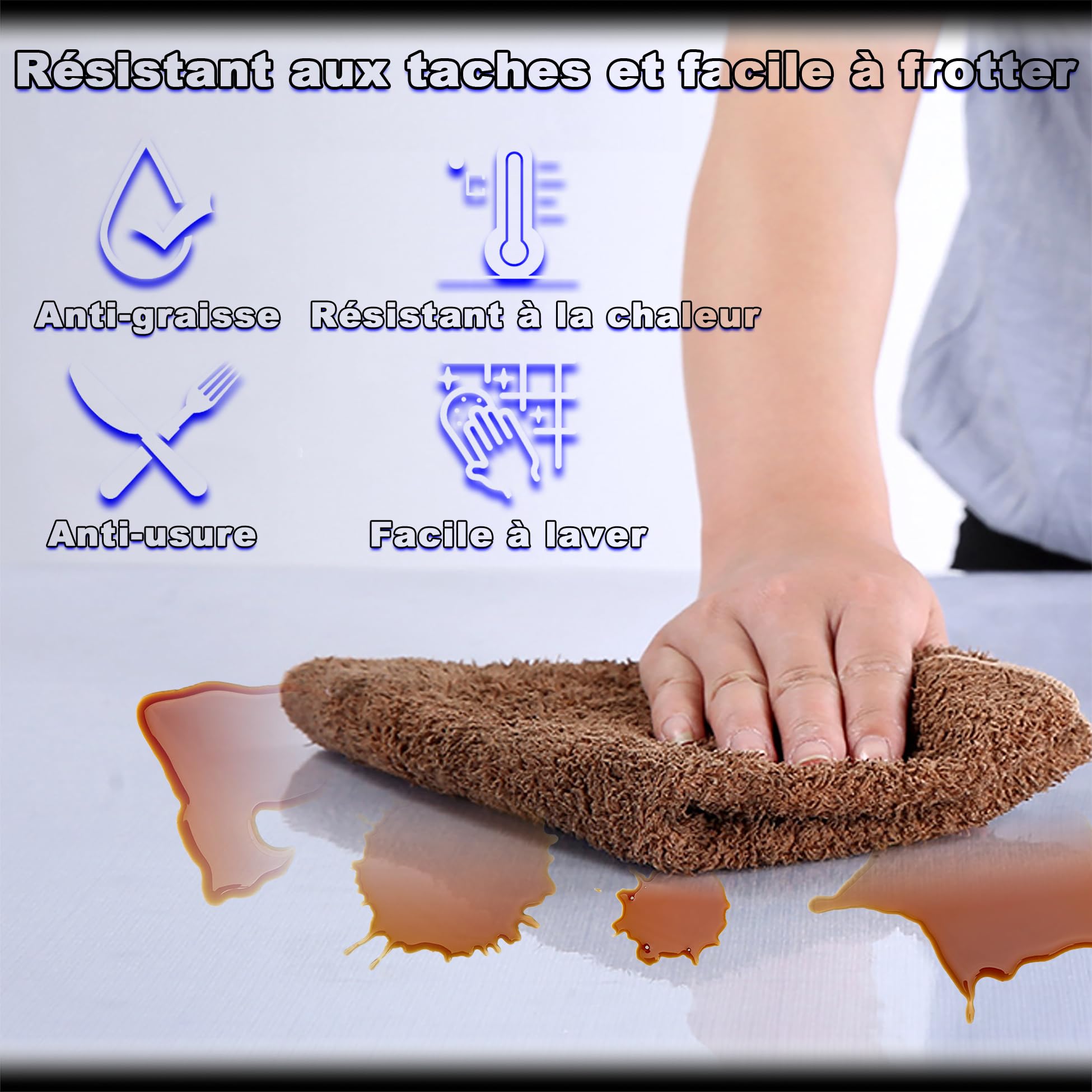 Tovaglia rettangolare trasparente, 60 x 110 cm, lavabile, antigraffio, antistrappo, copertura per tavolo da esterno, universale, per studenti, sala da pranzo, 1,5 mm di spessore