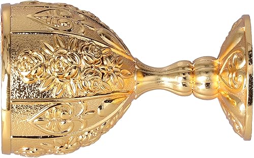Miniatura 5 de Fydun Copa de oro, 2 copas de 1.0 fl oz, adornos retro dorados de grado dorado, cáliz de oro cáliz de oro para viajar Deco ion Home Collection (oro