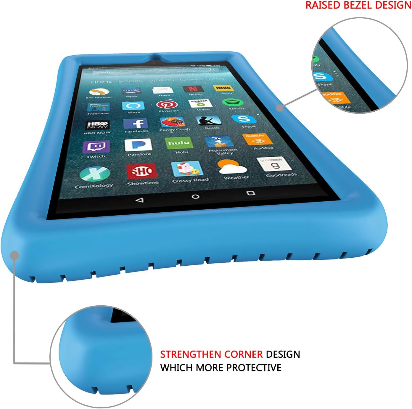 Famavala Silicone Case Cover Compatible with All-New Fire 7 Tablet [9th Generation, 2019 Release] (ABlue)