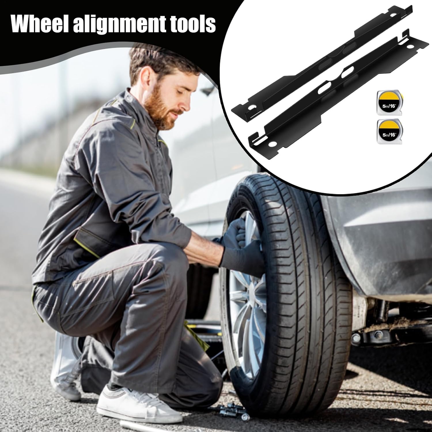 Wheel Alignment Tool, Accurate Measurements Plates, Toe Alignment Tool, for Auto Vehicle Truck Repair Garage Machinery Trailers