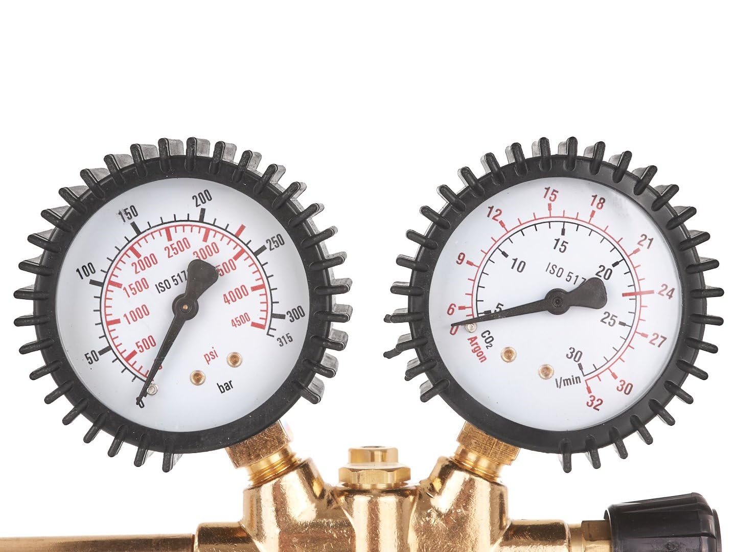 BSD Regulador de Gas CO2/Argón 200 Bar con Manómetros, Control Preciso de Flujo y Presión, Ideal para Soldadura y Corte Profesional