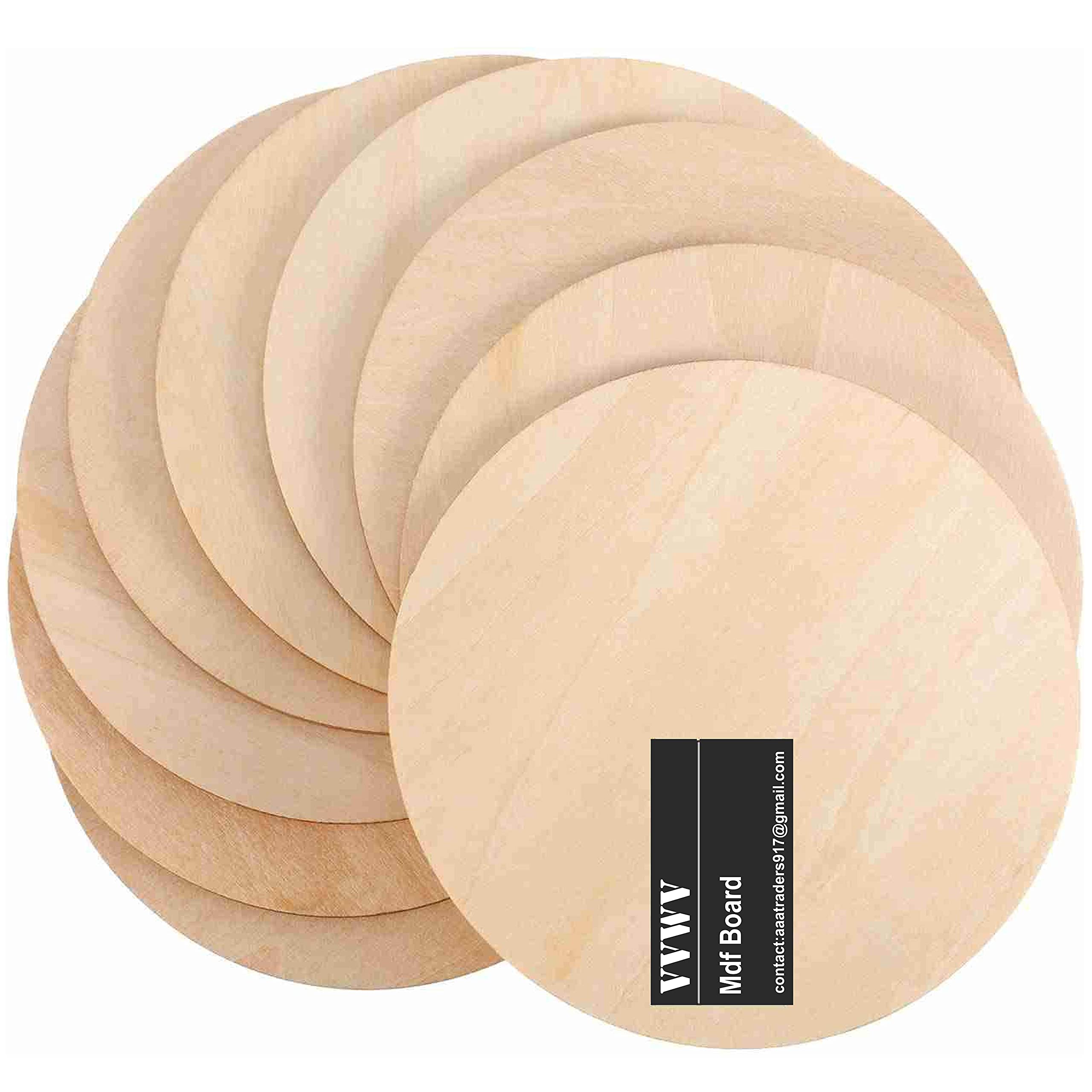 VVWV® Pack of 3, 3.2 mm Thick, 12 Inch * 12 Inch Round MDF Board (Wood) Sheets Blank Wooden Plain for Stenciling Laser Engraving Pyrography DIY Art And Crafts Resin-image-5