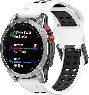 Compatible with Garmin Fenix 7S Solar Bands Women Men, 20mm Quickfit Silicone Replacement Watch Band Straps Wristbands Bracelet Fit for Garmin Fenix 6S Pro/Fenix 7S/ Fenix 5S (White)