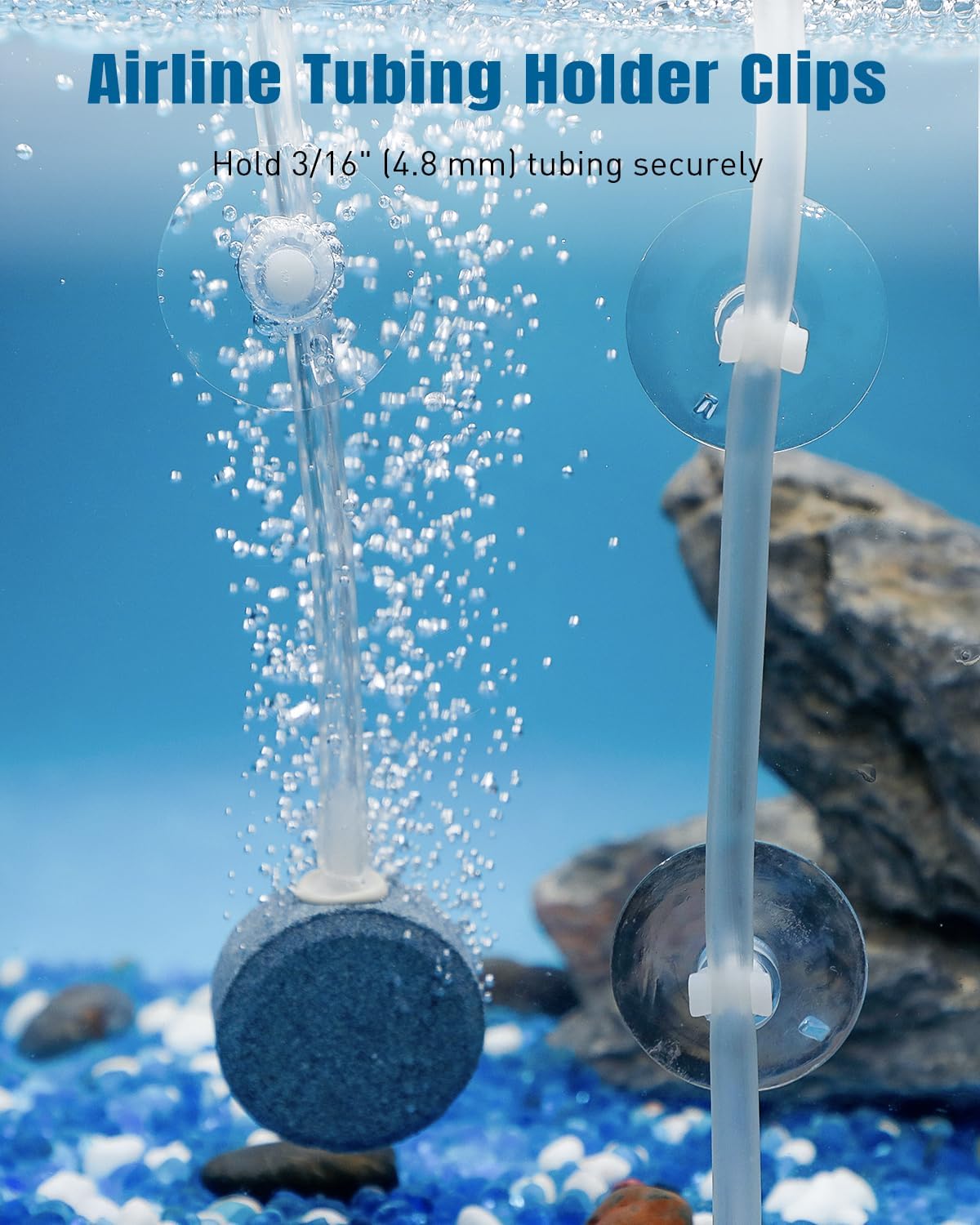 Pawfly Aquarium Suction Cups, Small Suction Cups, Fish Tank Suction Cup Clips with Adjustable Zip Ties Set, 3/16" Fish Hose Holder for Airline Tubing, Decoration & Shrimp Nest, 80 Pack image 5