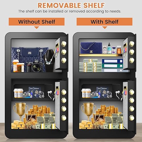 Miniatura 5 de Caja fuerte ignífuga extragrande de 8.9 pies cúbicos para el hogar, caja fuerte de doble puerta con compartimento interno, caja fuerte para el hogar