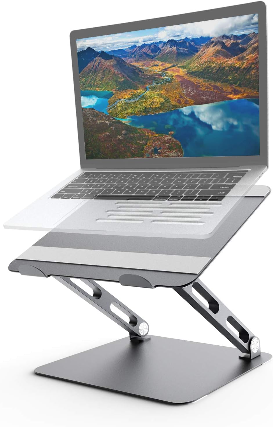 Laptop Stand, Etpark Foldable Laptop Desk Adjustable Multi-Angle Portable Folding PC Sofa Bed Table with Heat-Vent Compatible for Laptop including MacBook Pro/Air, Surface Laptop, Samsung, HP Notebook,Gray