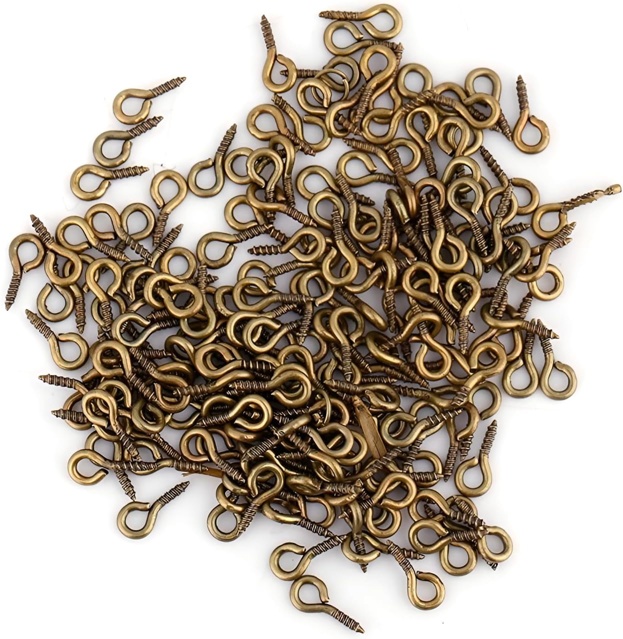 200 Pcs 8mm Alloy Screw Eye Pins for Jewelry Making, Silver