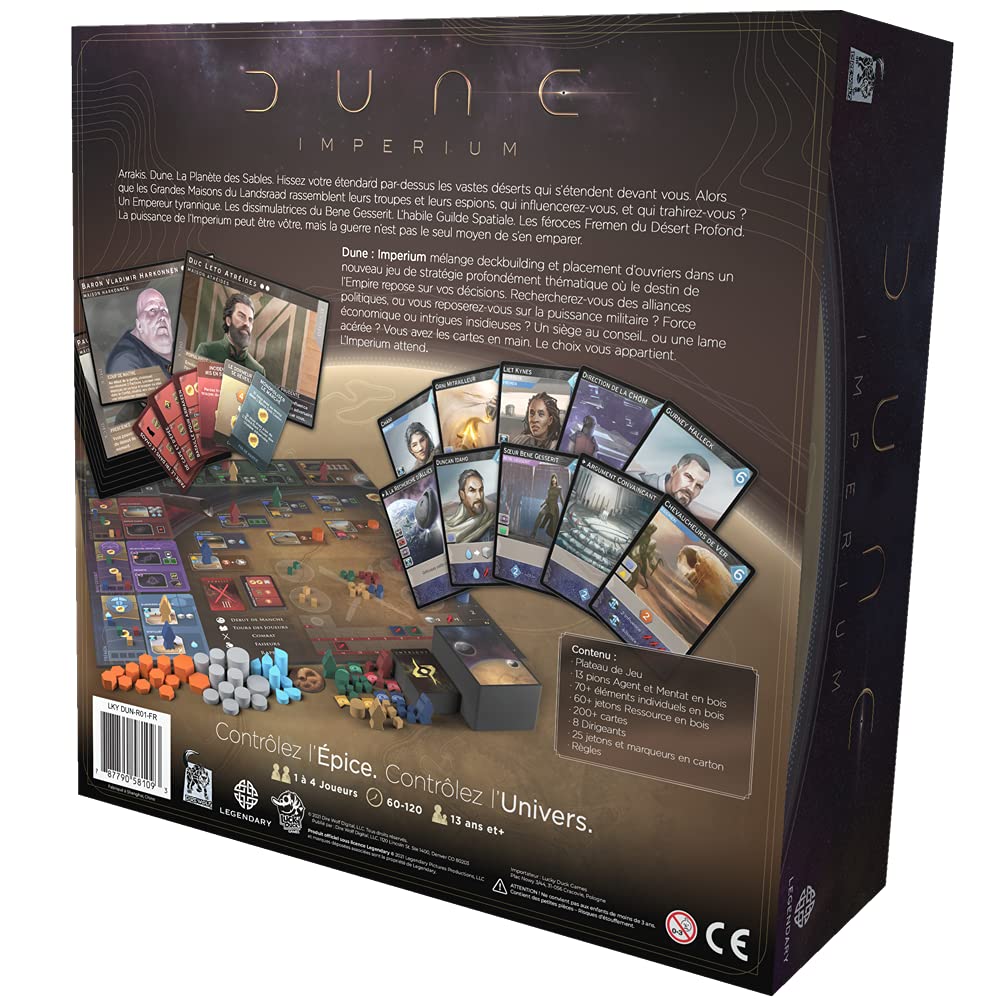 Lucky Duck Games | DUNE IMPERIUM | Strategiczna gra planszowa inspirowana Dune | Dla dorosłych od 14 lat | Gra Expert Deck-Building | 1-4 graczy | 60-120 min | As d'Or | Wersja francuska