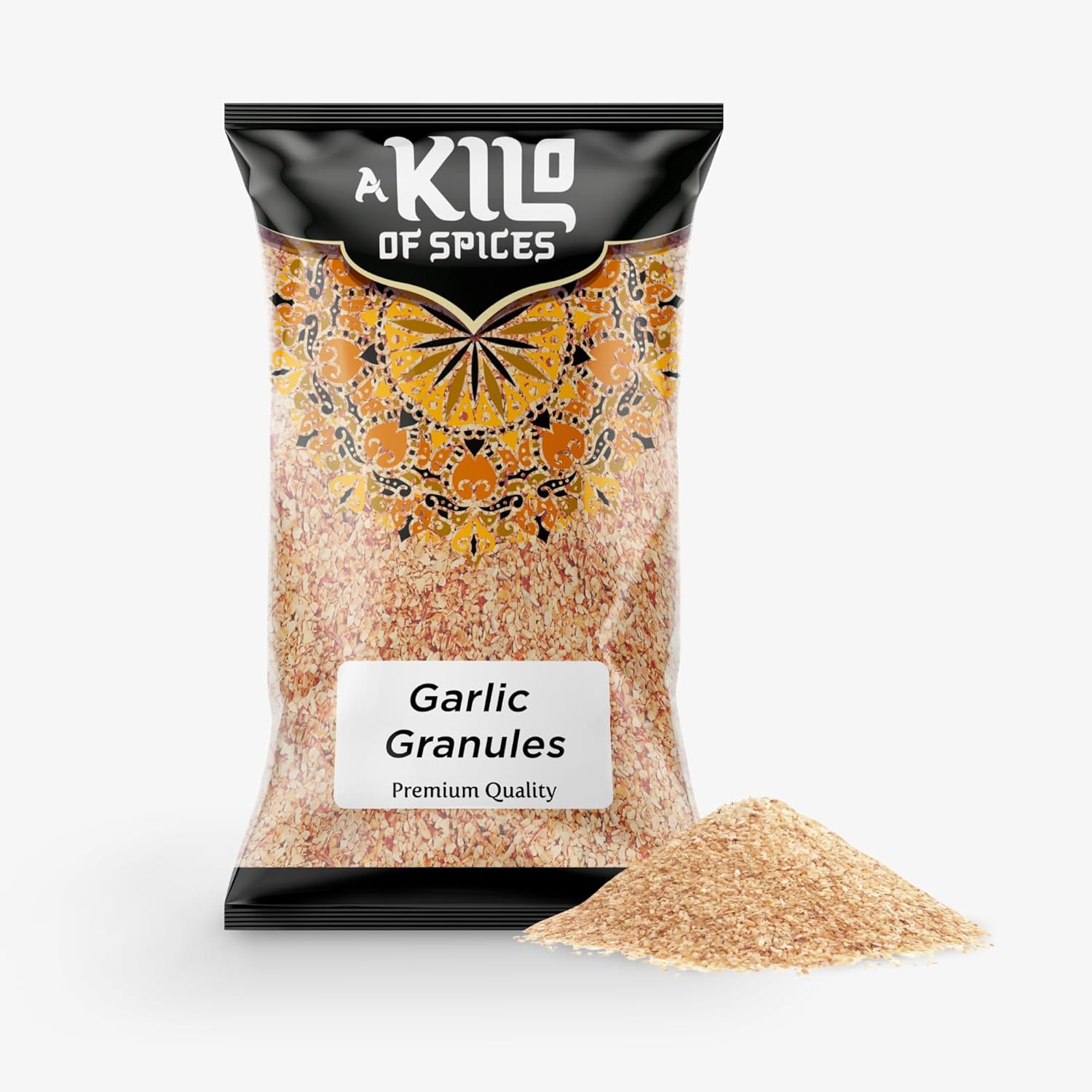 A Kilo Of Spices | Dried Garlic Granules 1 Kg | Granulated Garlic | Rich & Flavourful Taste | Non-GMO | Perfect for Bolognese, Sauces, Pizza & Stir Fry 1kg