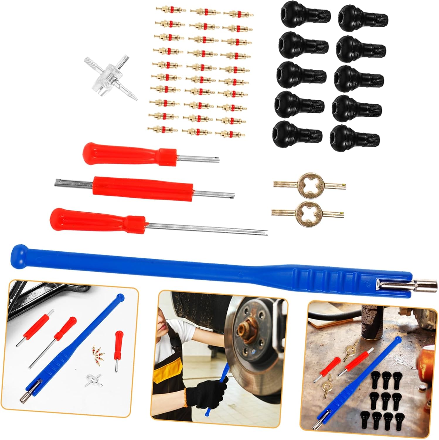 PRETYZOOM 1Set Tire Valve Tool Valve Stem Removal Installation Kit Durable Valve Core Replacement Tool for Motorcycles Quick Easy Tire Repair