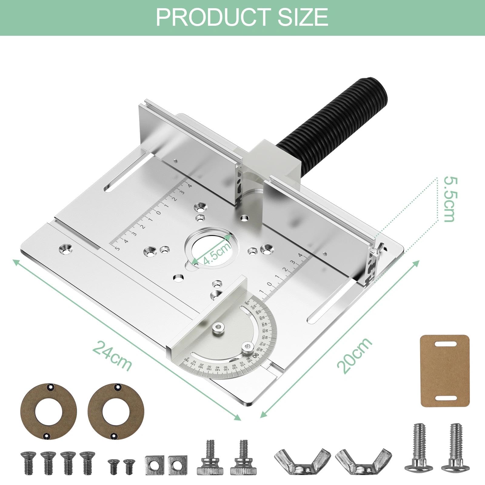 Frästisch für Oberfräse Einlegeplatte, Oberfräsentisch Universal Frästisch, Router Table Insert Plate, Router Tisch Einsatz Platte, Insert Platte, für Nuten Zapfenschneiden Besäumen