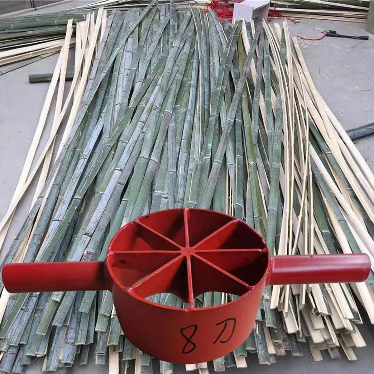 Bamboo Splitter Cutter Evenly Cuts Bamboo 3-26 Cut Not Cast Iron Not Easy To Break Working Inner Diameter 15.5cm/6in Alloy Steel Splitter (9Cut)