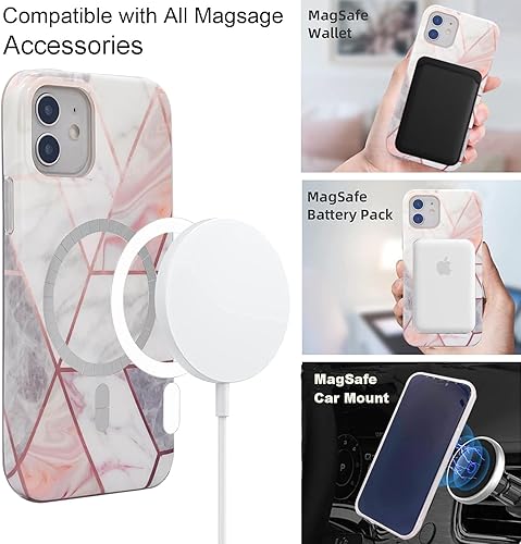 Miniatura 9 de Funda magnética para iPhone 12 Mini de 5.4 pulgadas, compatible con carga MagSafe de TPU suave, parachoques delgado, a prueba de golpes, bonita