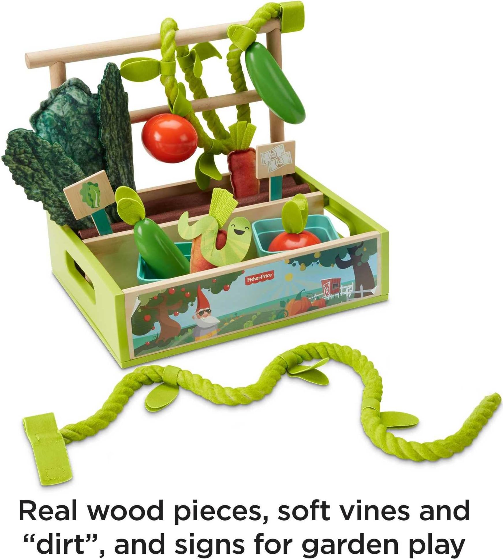 Fisher-Price GGT62 – stoisko targowe, drewniane zabawki dla dzieci od 3 lat