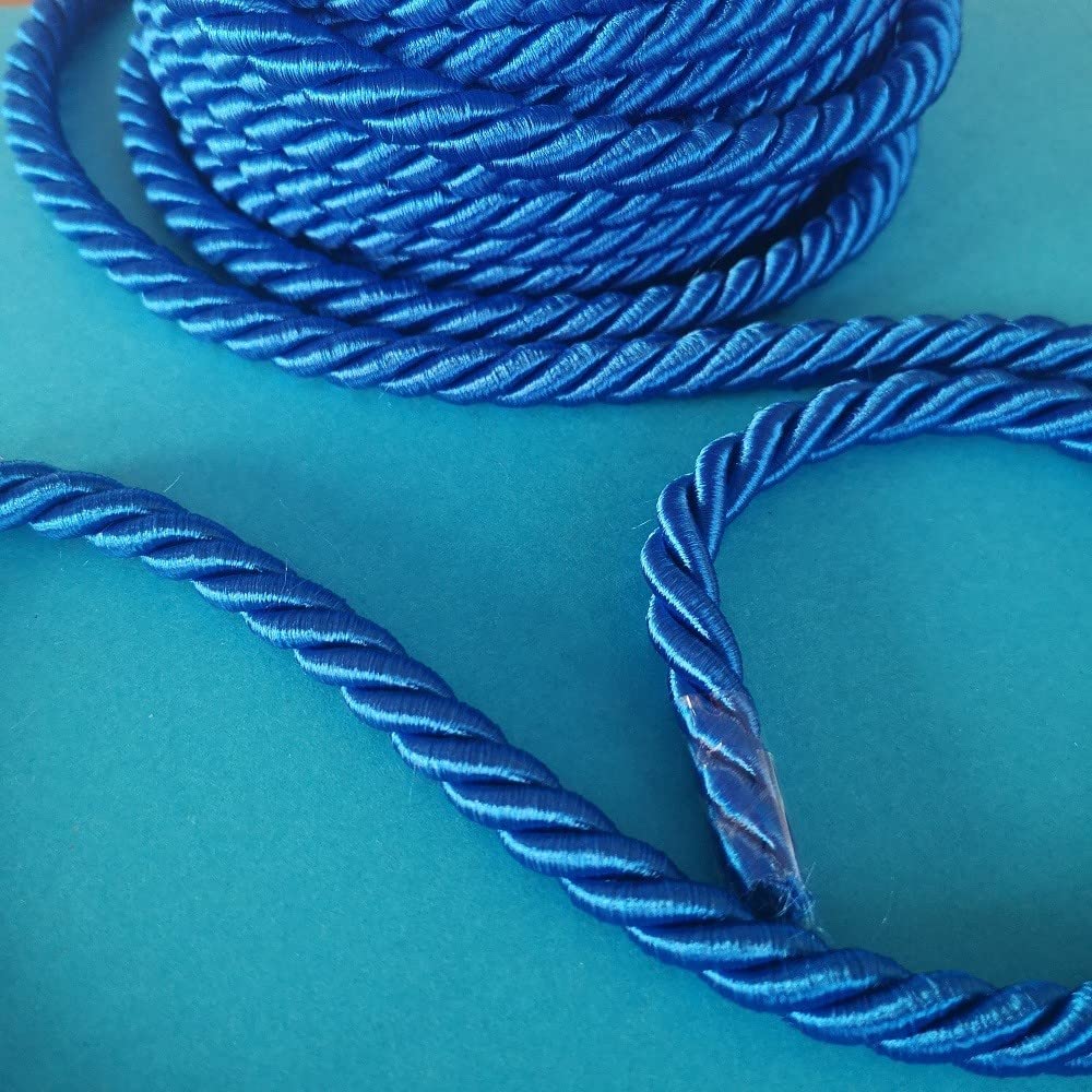 Cordone Intrecciato Turchese 8mm X 20m - Passamaneria Made In Italy Per Decorazioni - Foto 8