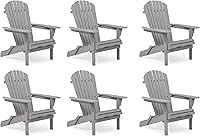 Vista 24 de Juego de 2 sillas Adirondack plegables de madera para exteriores con respaldo premontado, silla de patio de madera para jardín, patio trasero