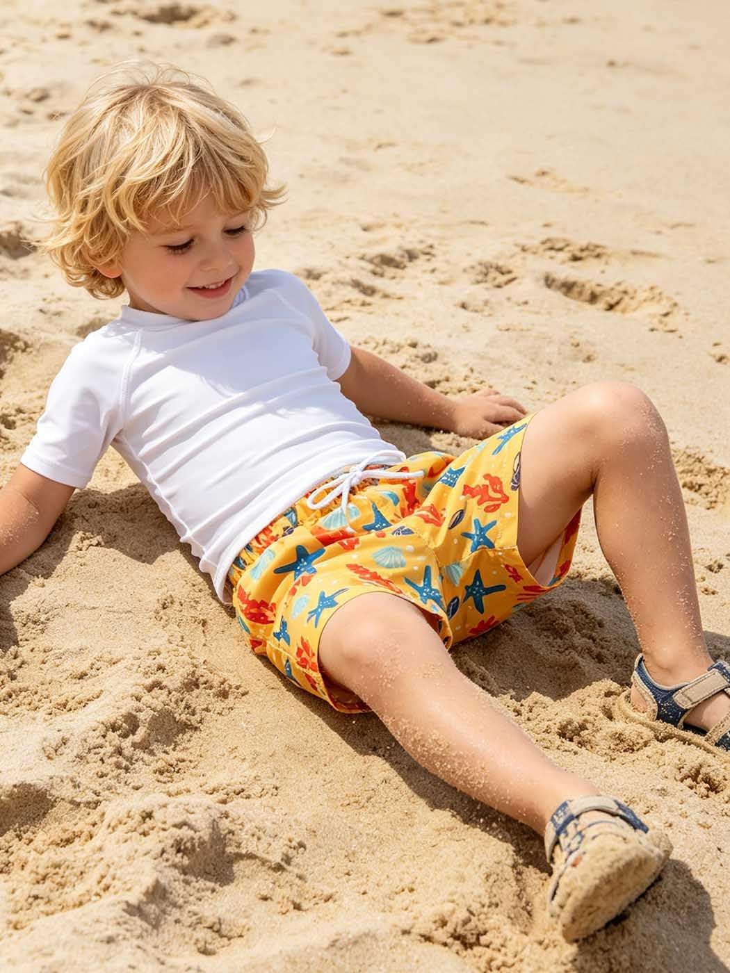 Boys Swim Trunks Quick Dry Swim Board Shorts Toddler Beach Lightweight Swimsuit Bottom Bathing Suit Pockets Kids 2-8Y