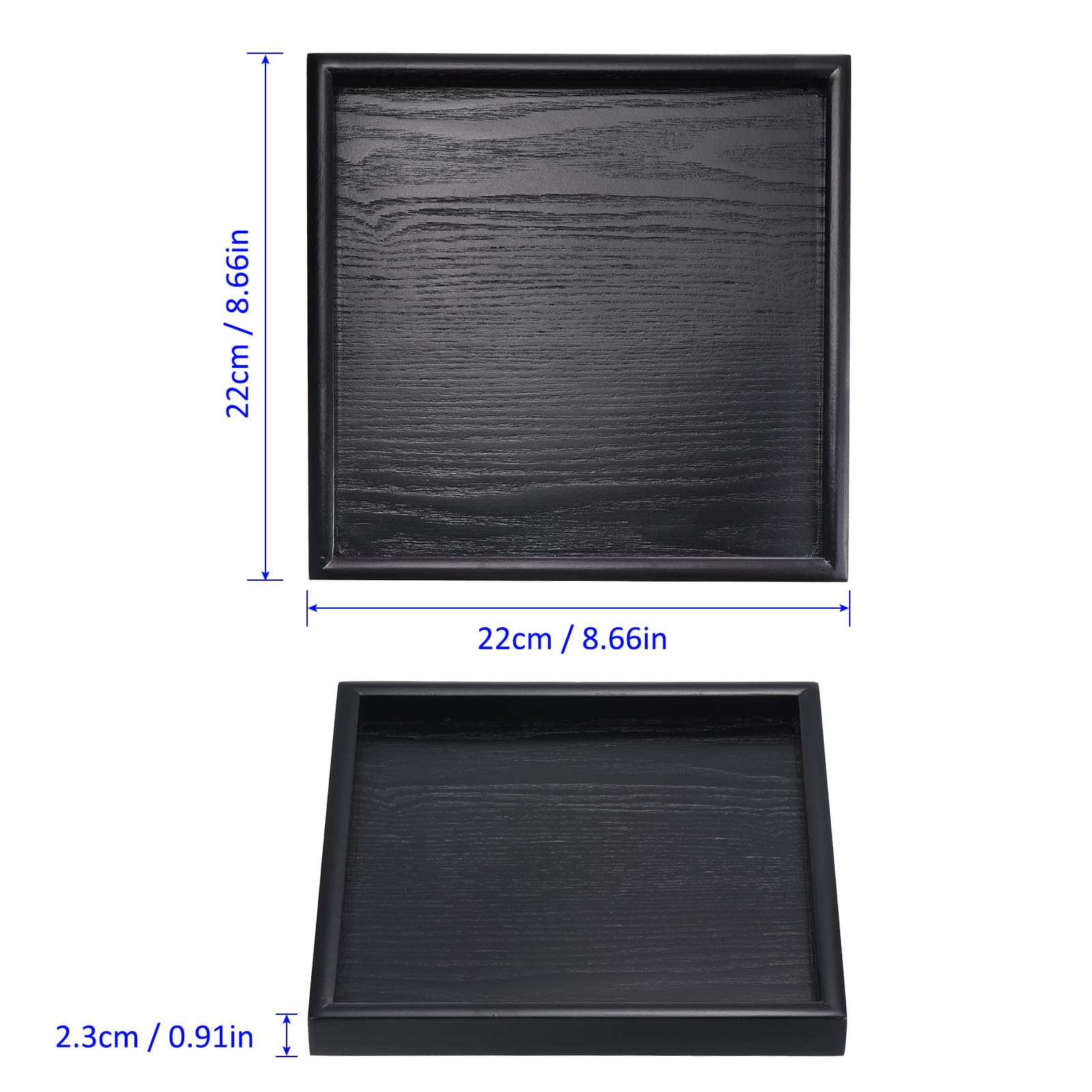 M METERXITY Wood Serving Tray, Square Wooden Decorative Platter, Kitchen Trays, Centerpiece Candle Holder Trays - Image 4